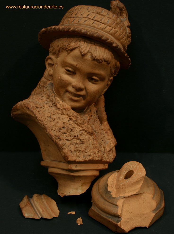 restauración de terracota rota