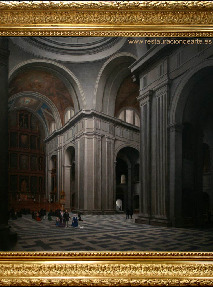 Fotografía después de la restauración tras retirar la gruesa capa de barniz que no dejaba ver las tonalidades de la pintura. Limpieza de cuadros en Madrid.